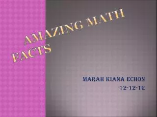 Amazing Math Facts