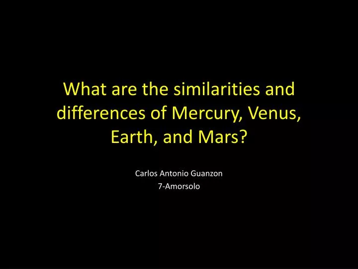 what are the similarities and differences of mercury venus earth and mars