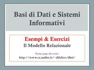 basi di dati e sistemi informativi