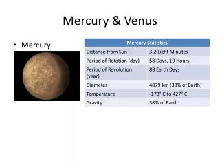 Mercury &amp; Venus