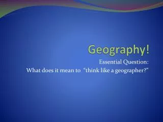Geography!