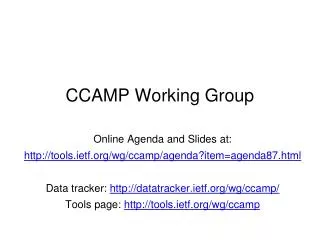 CCAMP Working Group