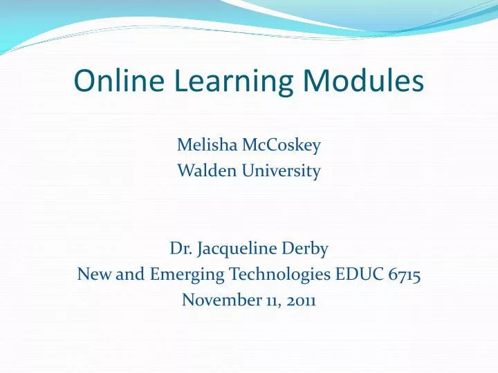 online learning modules