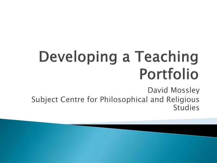 developing a teaching portfolio
