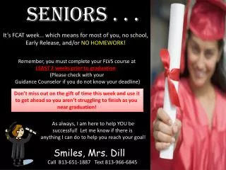 SENIORS . . .