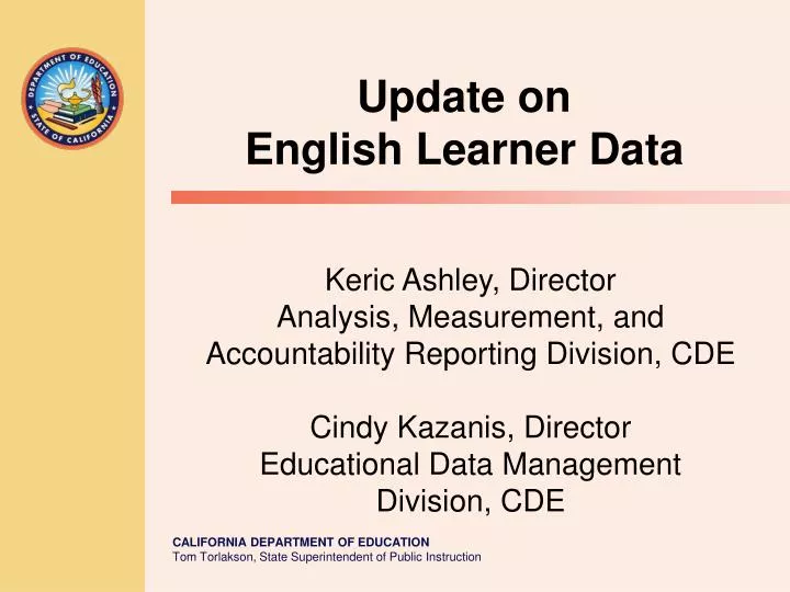 update on english learner data