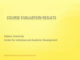 Course Evaluation Re sults