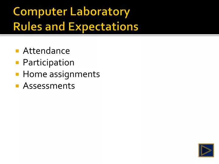 computer laboratory rules and expectations