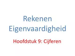 rekenen eigenvaardigheid