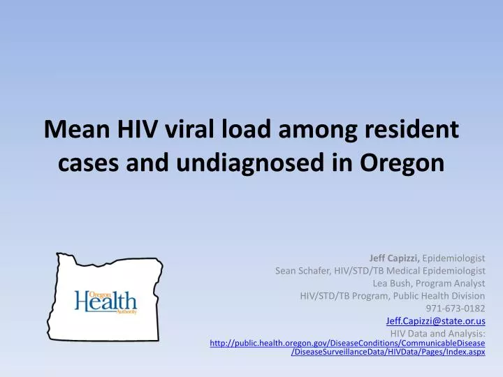 mean hiv viral load among resident cases and undiagnosed in oregon