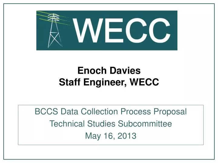 enoch davies staff engineer wecc