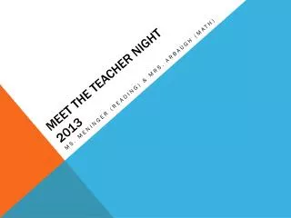 Meet the teacher night 2013