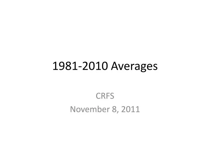 1981 2010 averages