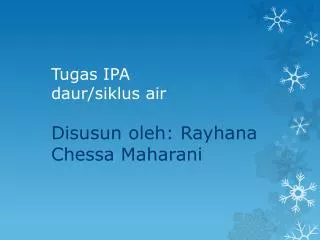 tugas ipa daur siklus air