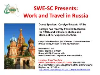 SWE-SC Presents: Work and Travel in Russia