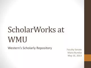 ScholarWorks at WMU