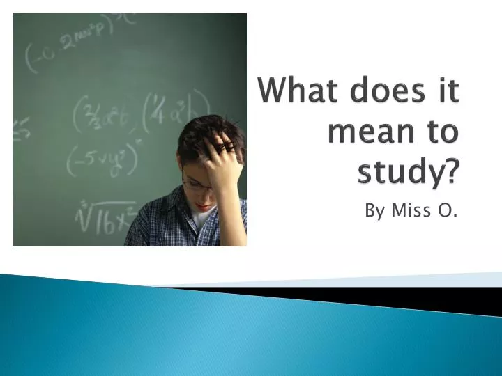 what does it mean to study