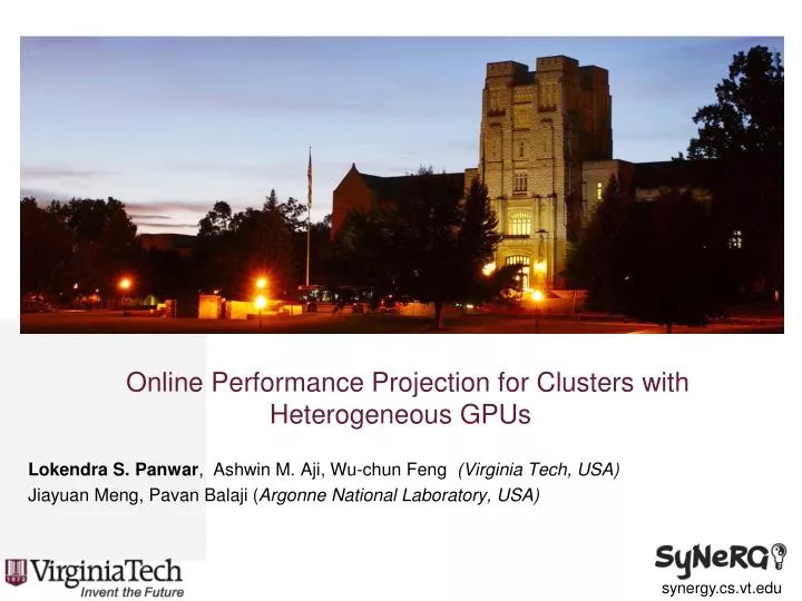 online performance projection for clusters with heterogeneous gpus