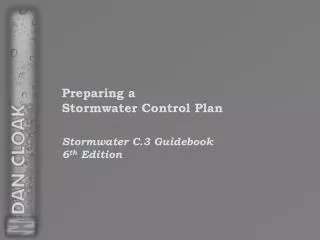 Preparing a Stormwater Control Plan