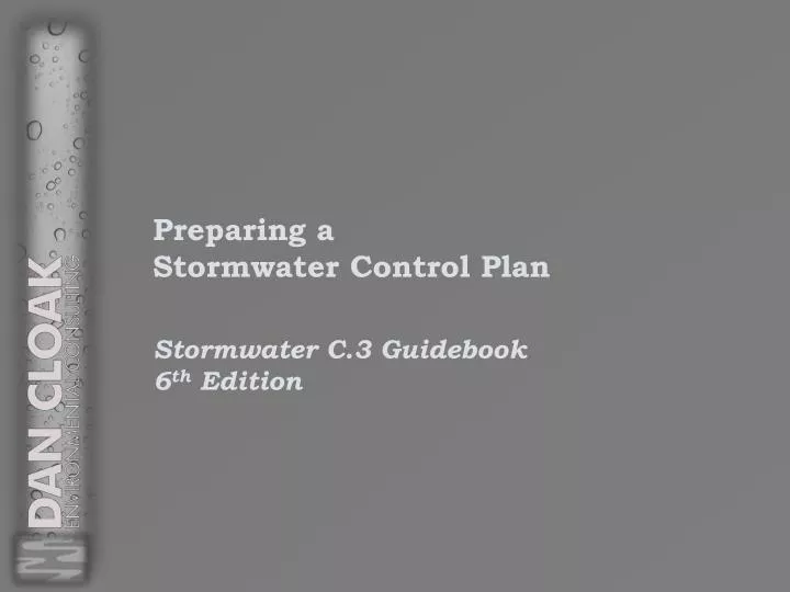 preparing a stormwater control plan