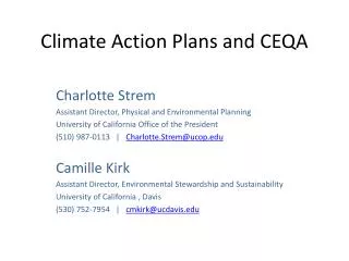 Climate Action Plans and CEQA