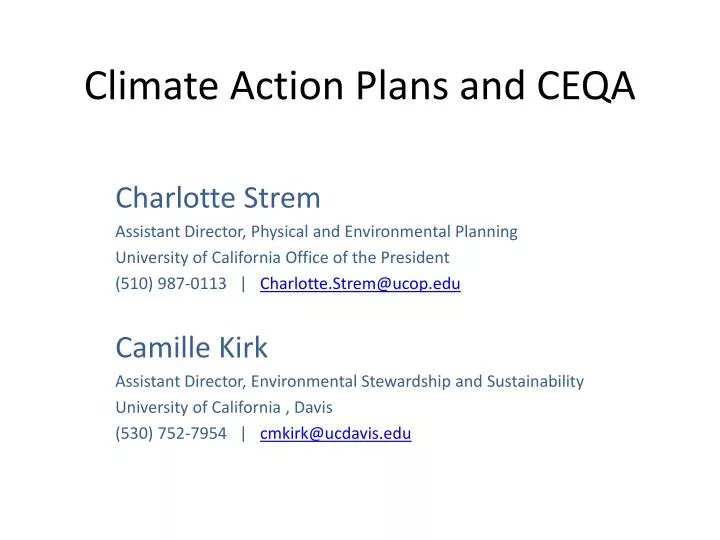 climate action plans and ceqa