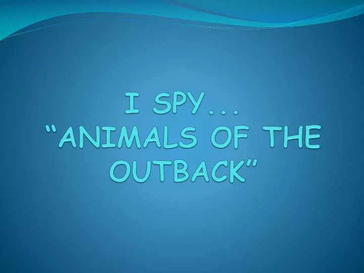 i spy animals of the outback