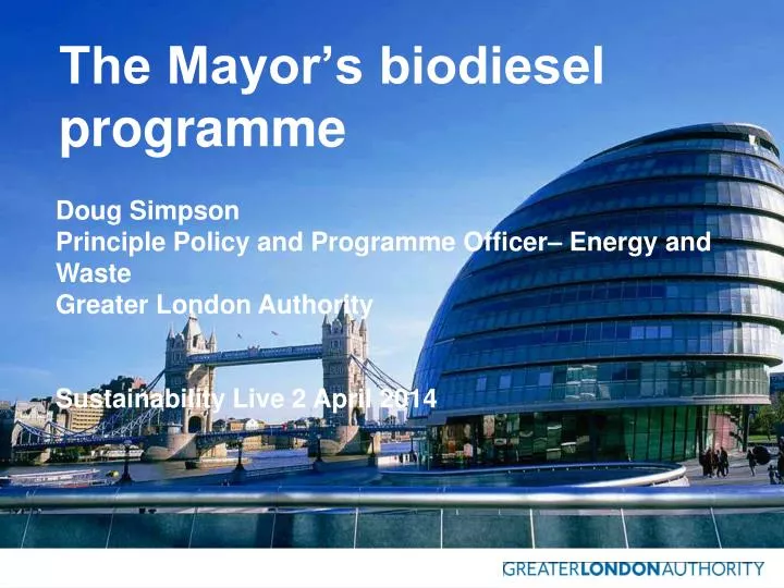 the mayor s biodiesel programme