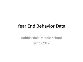 Year End Behavior Data