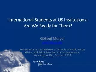 International Students at US Institutions: Are We Ready for Them?