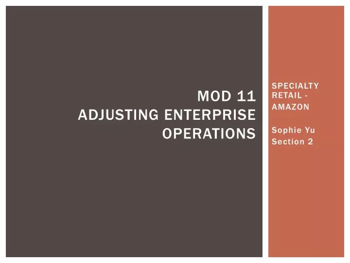 mod 11 adjusting enterprise operations
