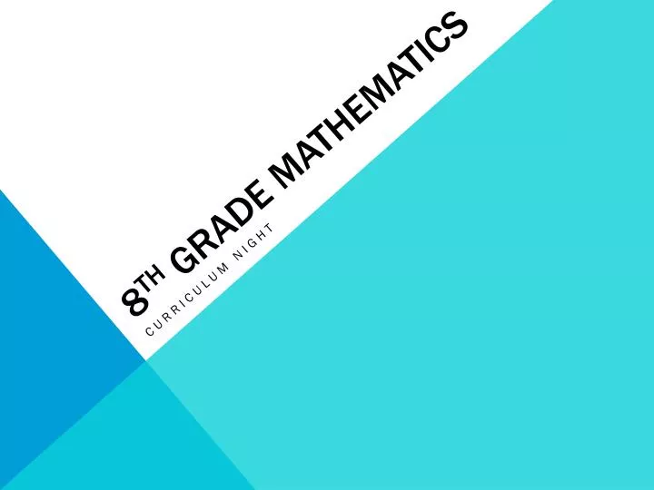 8 th grade mathematics