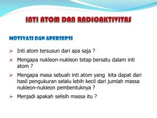 inti atom dan radioaktivitas