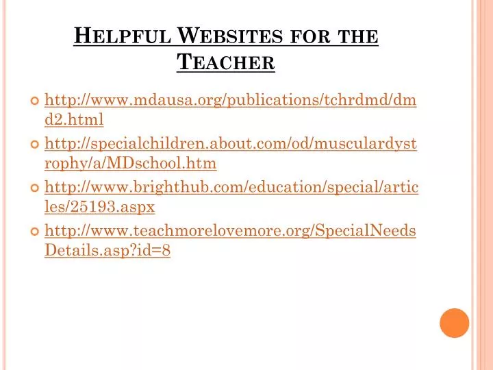 helpful websites for the teacher