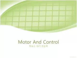motor and control