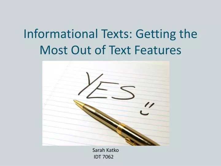 informational texts getting the most out of text features