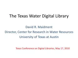 The Texas Water Digital Library