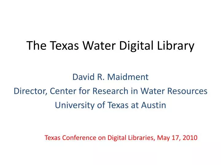 the texas water digital library