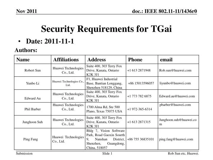 security requirements for tgai