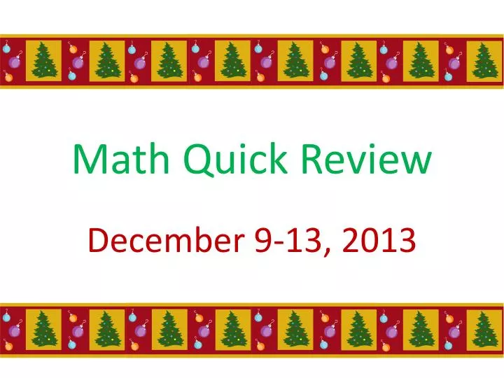 math quick review