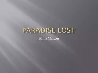paradise lost