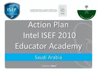 Action Plan Intel ISEF 2010 Educator Academy