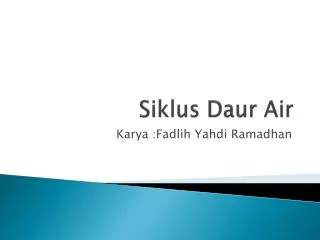 siklus d aur air