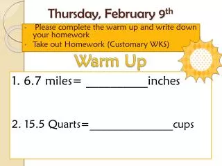 Thursday, February 9 th