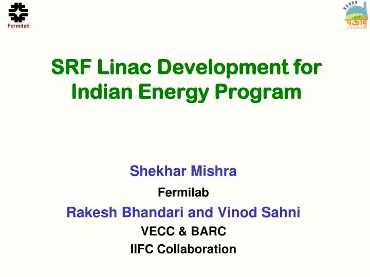 srf linac d evelopment for indian energy program
