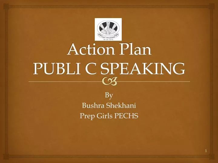 action plan publi c speaking