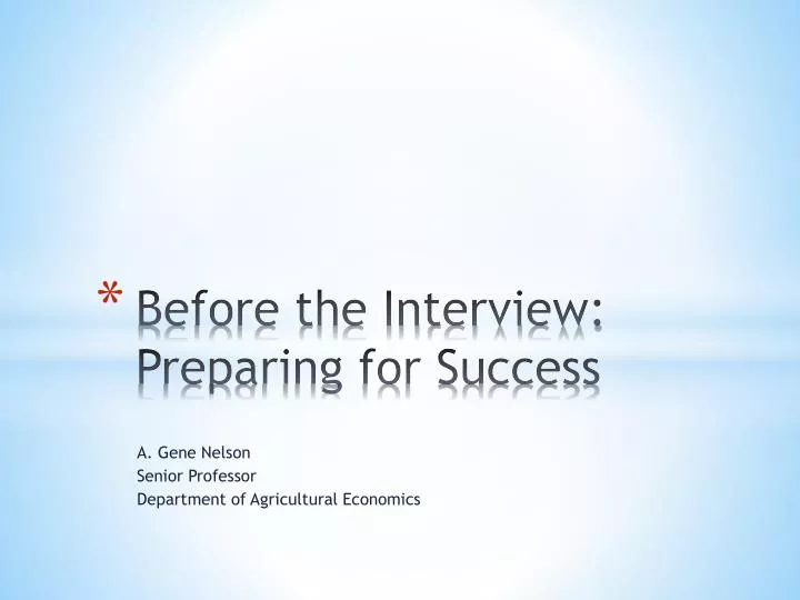 before the interview preparing for success