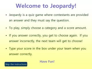 Welcome to Jeopardy!