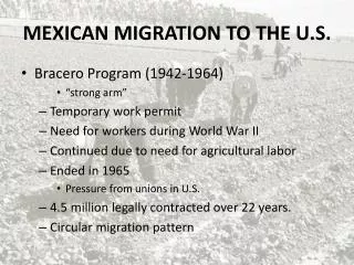 MEXICAN MIGRATION TO THE U.S.