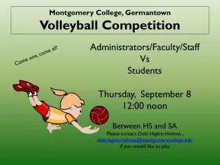 Montgomery College, Germantown Volleyball Competition